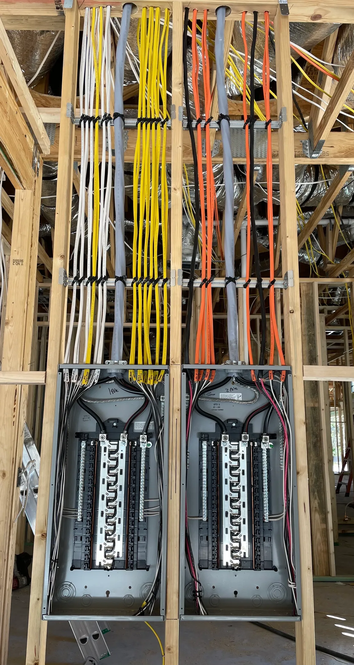 Electrical panel interior wiring